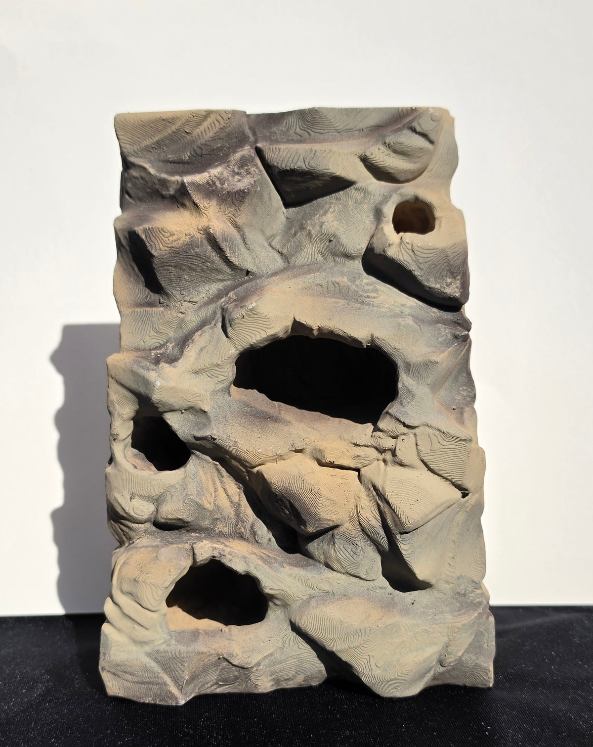 Realistic Rock Wall Terrarium Panel with Multi-Level Cave System